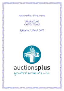 AuctionsPlus OPERATING CONDITIONS