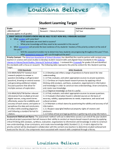Librarian-Research Student Learning Target