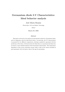 Germanium diode I-V Characteristics: Ideal behavior analysis