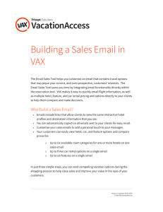 Building a Sales Email in VAX
