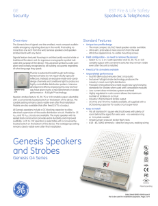 Data Sheet 85001-0549 -- Genesis Speakers and Strobes