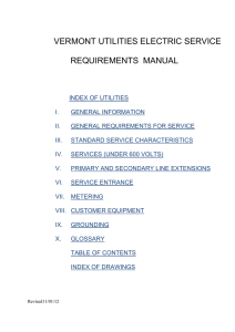 vermont utilities electric service requirements manual