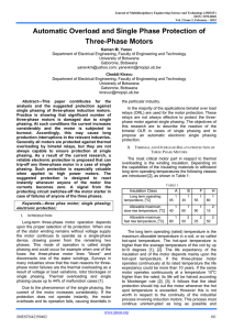 Automatic Overload And Single Phase Protection Of Three