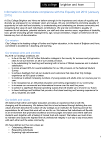 Information to demonstrate compliance with the Equality Act 2010