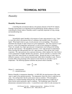 TECHNICAL NOTES Humidity - Advanced Industrial Systems, Inc.