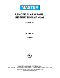 REMOTE ALARM PANEL INSTRUCTION MANUAL