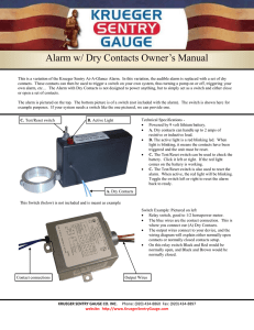 Alarm w/ Dry Contacts Owner`s Manual