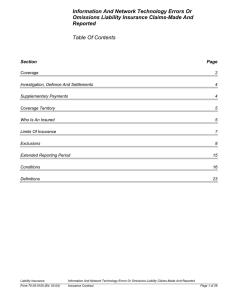 Information And Network Technology Errors Or Omissions