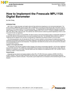 AN3785, How to Implement the Freescale MPL115A Digital