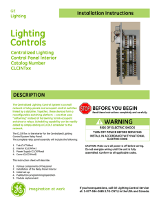 GE Controls | Installation Guide | Centralized Lighting Control Panel