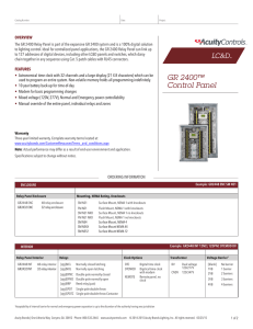 GR 2400™ Control Panel