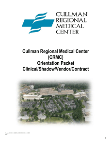 Cullman Regional Medical Center (CRMC) Orientation Packet