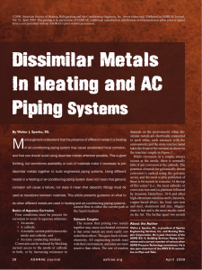 Dissimilar Metals In Heating and AC Piping Systems