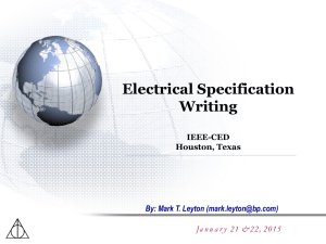 Electrical Spec Writing Jan 20-21
