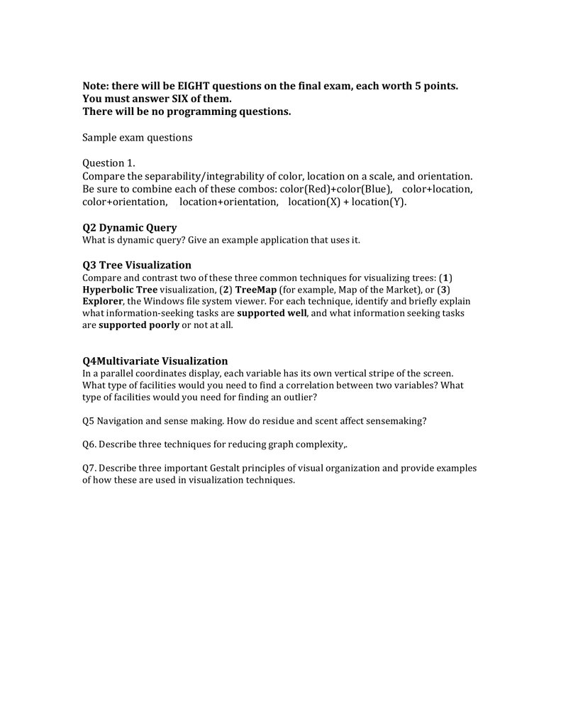 Sample Exam Questions
