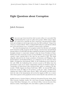 Eight Questions about Corruption