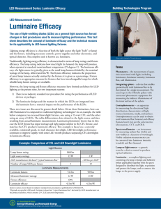 Luminaire Efficacy