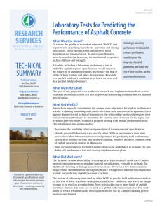 Laboratory Tests for Predicting the Performance of Asphalt Concrete