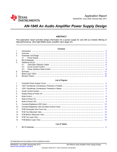 AN-1849 An Audio Amplifier Power Supply Design