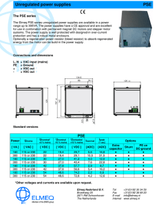 Unregulated power supplies PSE