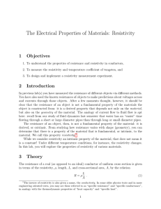 The Electrical Properties of Materials: Resistivity