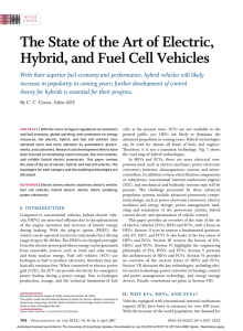 The State of the Art of Electric, Hybrid, and Fuel Cell Vehicles