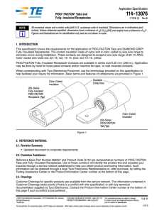 Application Specification PIDG* FASTON* Tabs and Fully