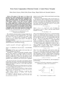 Power Factor Compensation of Electrical Circuits: A Control Theory