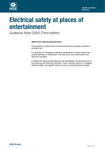 Electrical safety at places of entertainment Guidance Note GS50