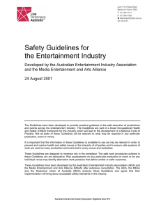 Safety Guidelines for the Entertainment Industry