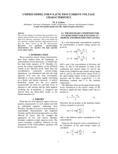 unified model for pn junction current-voltage characteristics