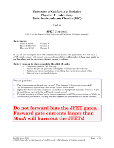 Do not forward bias the JFET gates. Forward gate currents larger