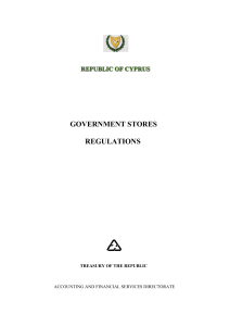 GOVERNMENT STORES REGULATIONS