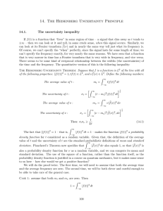 14. The Heisenberg Uncertainty Principle