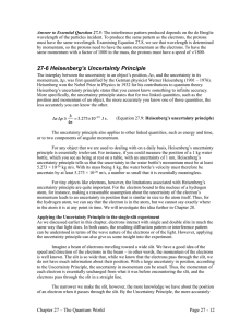 27-6 Heisenberg`s Uncertainty Principle