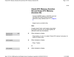 01-15 Check DTC Memory and Erase DTC Memory