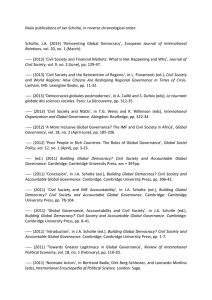 Main publications of Jan Scholte, in reverse chronological order