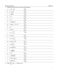 Final Exam Review