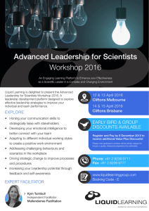 Advanced Leadership for Scientists Workshop 2016