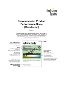 Recommended Product Performance Scale
