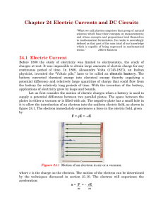 Chapter 24 Electric Currents and DC Circuits