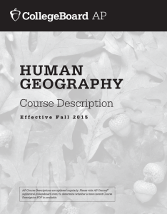 AP Human Geography Course Description