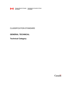 CLASSIFICATION STANDARD GENERAL TECHNICAL Technical