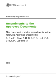 Amendments to the Approved Documents