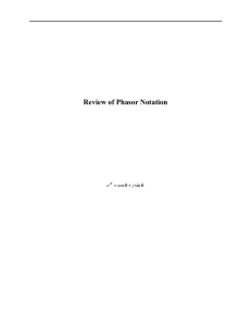 Review of Phasor Notation - University of San Diego Home Pages