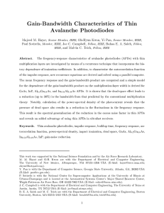 Gain-Bandwidth Characteristics of Thin Avalanche Photodiodes