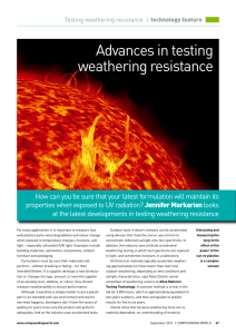 Advances in testing weathering resistance