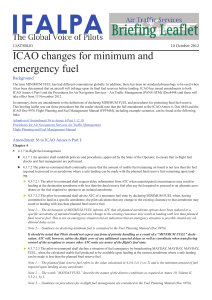 ICAO changes for minimum and emergency fuel