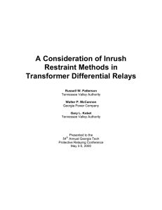 A Consideration of Inrush Restraint Methods in