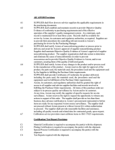 All/ AS9100 Provisions A1 SUPPLIER shall flow